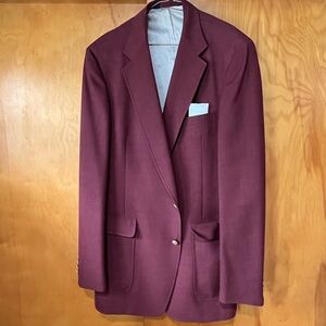 Vintage 1970/1980s Burgundy Blazer - Classic Single-Breasted Sport Coat
